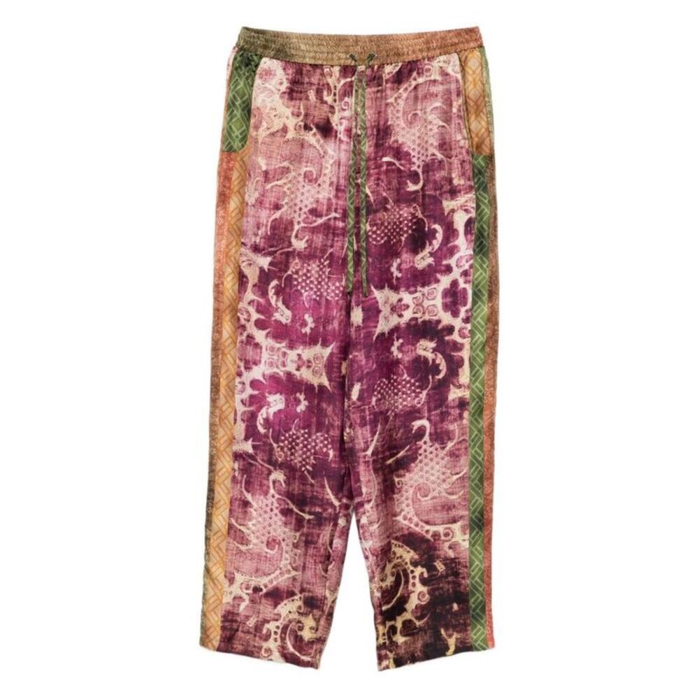 PIERRE LOUIS MASCIA Abstract Print Silk Blend Pants Women PURPLE